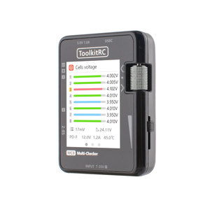 Herramienta de Prueba de Capacidad de Batería Digital ToolkitRC MC8 con Pantalla LCD y Balanceador para Lipos ESC, Hecha de Plástico - Product Image 2