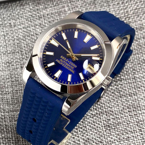 Tandorio Azure Blue Diver Watch 38mm 316L Boîtier brossé NH35A Verre saphir AR incurvé automatique 20Bar Étanche - Product Image 5