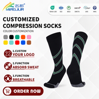 Chaussettes de compression personnalisées à compression graduée, soutien de la circulation, soulagement des varices, évacuation de l'humidité, tricotées, usine OEM