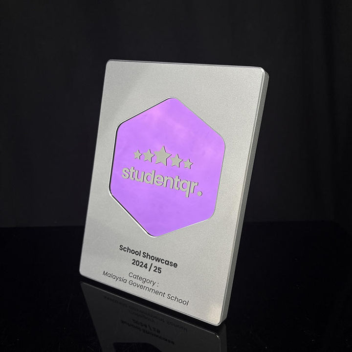 Aluminum Award Plaque with Custom Hexagon Mirror Wooden Certificate ...