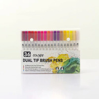 Ensemble de stylos aquarelle à Double tête, 12, 24, 36 couleurs, surligneur, marqueur d'art, vente en gros