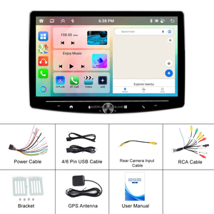 Autoradio Android Podofo 4+64G 1 Din avec écran IPS rotatif de 10,1 pouces, Carplay sans fil, Android Auto, GPS, Wifi, FM, RDS, stéréo simple DIN - Product Image 6