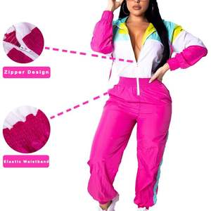 Mono de una pieza colorblock personalizado para mujer 2026, de cintura alta, manga larga, con cremallera frontal, estilo casual urbano - Product Image 5