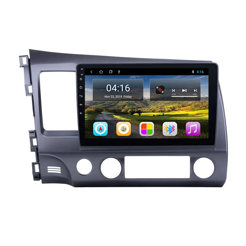 10.1 inç Android 9 araba radyo Honda Civic 2006 - 2011 için araba Stereo MP5 GPS multimedya BT IPS WiFi