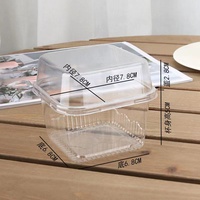 Usine En Gros Carré Dessert Mousse Gâteau Conteneur Transparent En Plastique Pudding Yaourt Tasses Tiramisu Avec Couvercle Boîte D'emballage