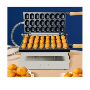 Máquina comercial de waffles e waffles com bolhas elétrica, aço inoxidável, 24 unidades, 220V, 1600W, para lanches comerciais