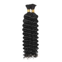 Cheveux humains vierges non tissés en vrac, ondulés profonds, pour tresses bohèmes et extensions de cheveux naturels – Vente en gros