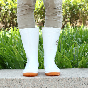 Men's Mid-Calf Professional Food <b>Boots</b> White Oil Resistant Acid Alkali Proof Slip Resistant Work Rain Shoes - Product Image 2