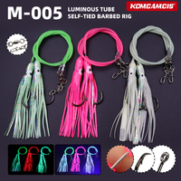 Ensemble de pêche pré-monté OEM Glow Octopus Skirt avec hameçon circulaire 8/0, émerillon rotatif à 360 degrés et fil d'acier pour la pêche au snapper en traîne en haute mer