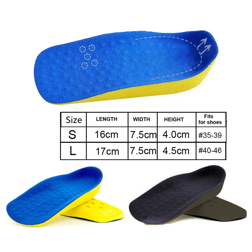 Lot De 4 Inserts De Chaussures Rehausseurs (2.5 Cm + 3.5 Cm) - Semelles Intérieures Avec Mousse Mémoire De Forme