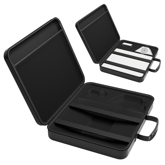 Lightweight Travel Case for Starlink Mini Shockproof Storage Bag with Handle Carbon Fiber Texture EVA Shell Water Resistant