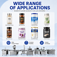 Machine de remplissage automatique haute précision à économie d'énergie pour poudres (protéines de lait, nutrition, café) en bidons, bocaux et bouteilles, avec vis sans fin