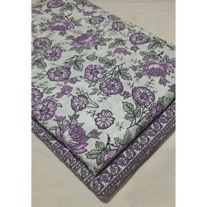 Tela de algodón orgánico multicolor con estampado floral indio hecho a mano con serigrafía para prendas, bolsos y manualidades. - Product Image 6