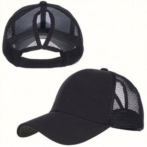 Promotion Women's Ponytail <b>Hats</b> With Mesh Back Trucker Cap Style/ BSCI Factory Custom Sports Caps <b>for</b> Female - Product Image 3