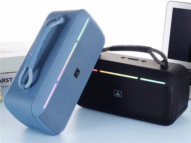 Ai-02S Portable Wireless Blue-tooth Speaker with Handle Active RGB Lights TWS Stereo Bass Woofer Speaker for Outdoor & Daily Use