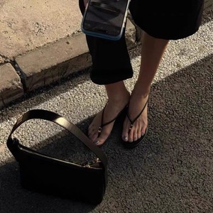 Sandali da <span class=keywords><strong>donna</strong></span> con zeppa e punta quadrata in stile boho - Infradito in pelle con cinturini per spiaggia e vacanze - Product Image 2