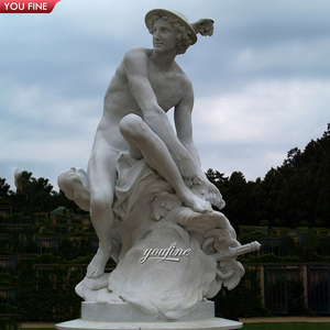 Statue de messager en marbre blanc de <span class=keywords><strong>mythologie</strong></span> <span class=keywords><strong>grecque</strong></span> sculptée à la main pour l'extérieur - Product Image 1