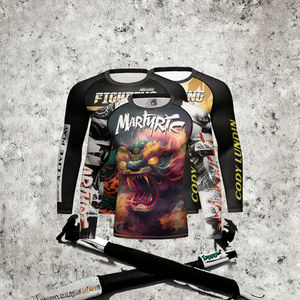 Ensemble de shorts de compression MMA BJJ anti-UV pour hommes, leggings serrés, design OEM, imprimé sublimé personnalisé, spandex/polyester - Product Image 3