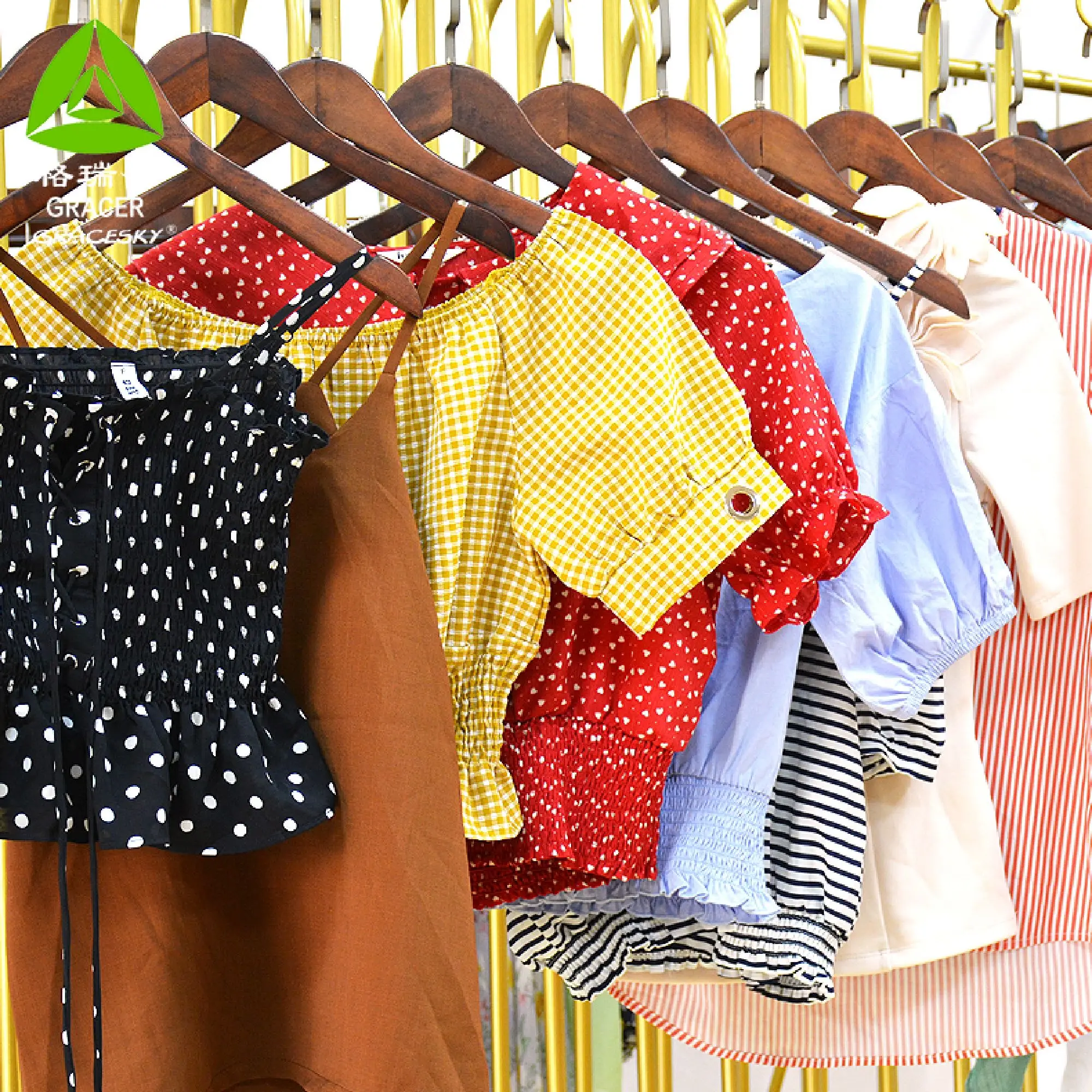 Gracer экспорт Высококачественная Женская хлопковая блузка в японском стиле б/у одежда