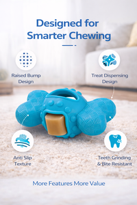 Giocattolo da Masticare per Cani in TPR a Forma di Osso, Distributore di Snack, Etichetta Privata OEM, Giocattolo Durevole per Addestramento Animali Domestici - Product Image 5