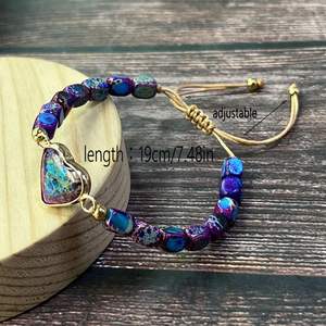 Natural Stone <b>Bracelet</b> Colorful Glass <b>Beaded</b> Creative Flow Exclusive Influencer Choice Item Handmade Customization - Product Image 4