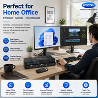 Monitor Dual Profesional Hardrock 8K para Conmutador KVM, Concentrador USB 3.0, Aleación de Aluminio, Multi-OS, para Juegos, PC, Creadores y Estaciones de Trabajo