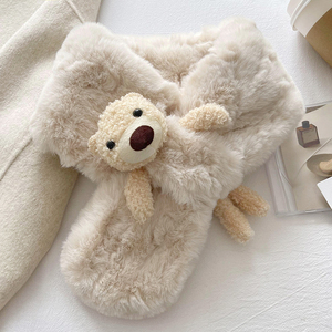 <span class=keywords><strong>Sciarpa</strong></span> Pelosa a Forma di Orsetto, <span class=keywords><strong>Sciarpa</strong></span> Invernale Ispessita in Peluche <span class=keywords><strong>per</strong></span> Bambine, Calda <span class=keywords><strong>Sciarpa</strong></span> Incrociata con Cartoni Animati - Product Image 3