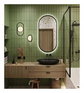 Retro Minimalist Style All Solid Wood <b>Bathroom</b> Cabinet Single <b>Bathroom</b> Vanity with Smart Mirror - Product Image 1