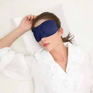 Masque pour les yeux à logo personnalisé Private Label 3D Black Sleeping Masque pour les yeux profilé en mousse à mémoire de forme Masque de nuit