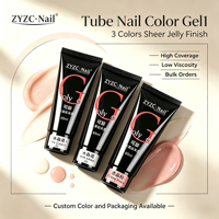 Gel Poly Tube Translucide 60ml pour Extension d'Ongles, Marque Privée OEM ODM, Commande en Gros, Gel Soak Off pour Salons de Manucure
