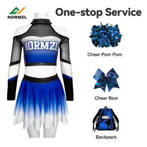 Sparkle Steentjes <span class=keywords><strong>Cheerleading</strong></span> Uniformen Custom Cheerleader Kostuums <span class=keywords><strong>Cheerleading</strong></span> Uniformen Zwart En Blauw - Product Image 3