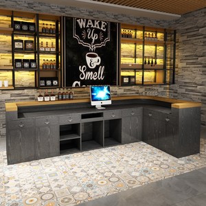 Barra de <span class=keywords><strong>Bar</strong></span> Redonda de Estilo Industrial Retro, Diseño de Estación de Cócteles, Mostrador de Esquina para Restaurante, Hotel, <span class=keywords><strong>Bar</strong></span>, Tienda de Té con Leche - Product Image 3
