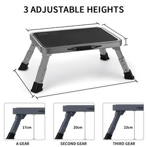 Plateforme de travail pliable en acier, échelle escamotable, échafaudage portable, plateforme de travail mobile réglable pour camping-car, camion, lavage de voiture, camping - Product Image 2