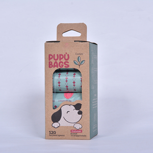 Sacs à déjections canines écologiques à motifs, biodégradables, 8 rouleaux, 120 pièces, fabriqués en plastique de qualité pour le nettoyage des animaux - Product Image 2