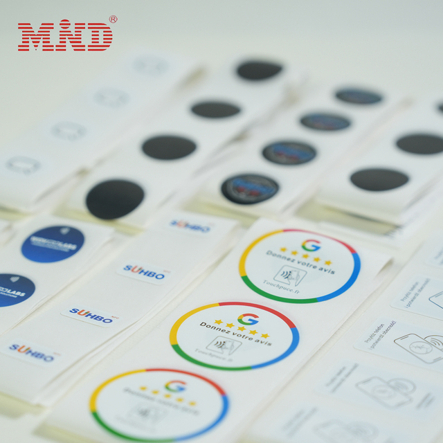 Free Samples NTAG 213 NFC Tag Smart Label Sticker 13.56mhz Custom logo Black Nfc Sticker Inlay