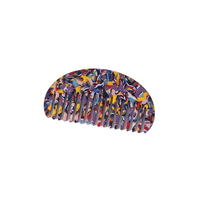 JunYiBeauty Peigne de coiffure droit à logo personnalisé Peigne à cheveux à dents larges en acétate ultra-mince demi-cercle pour femmes maison personnalisée