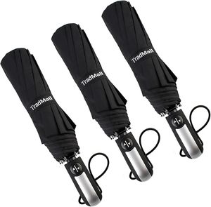 QX Large <b>Automatic</b> Stick Folding Sun/Rain Golf <b>Umbrella</b> Wind Resistant UV Proof Classic Design Business Gift for Travel - Product Image 2