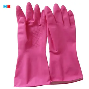 55g latex kitchen glove guangzhou dish washing supplier rubber blue red glove heat resistant waterproof yellow safety work glove