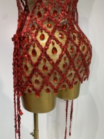 Robe de soirée moulante sexy à col halter sans manches, longueur mini, pour célébrer un anniversaire, séance photo en maille