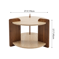 Mesa de Centro Plegable de Madera Moderna Premium, Estética Minimalista, Doble Superficie de Almacenamiento para Sala de Estar, Apartamento, Hotel, Salón