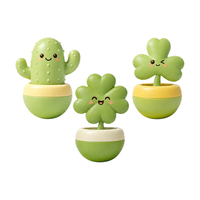 Décoration Roly Poly : Figurine de bureau mignonne en forme de cactus et trèfle à quatre feuilles, objet de collection, souvenir, cadeau