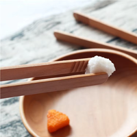 Holz-Servierzangen für Steak und Brot Küche Restaurant Bäckerei Tisch-Servierutensilien Naturholz-Design