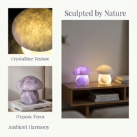 Lampe en albâtre naturel de luxe en forme de champignon, sans fil, rechargeable, lampe de table en pierre, texture de marbre unique pour la décoration d'hôtel et de restaurant