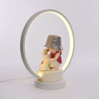 Lampe de table en résine mignonne avec figurine de fille et chat, alimentée par USB, lumière de nuit pour chambre d'enfant, décoration, cadeau