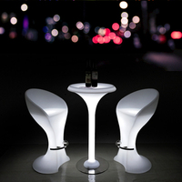 Boîte de nuit salon LED fête en plein air tabourets de Bar en plastique Tables de Bar meubles Table de Cocktail