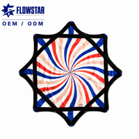 En gros Foulard carré en coton 24 pouces Flow Star Dapo Spinning Cloth réactif aux UV, luminescent sous lumière noire, pour rave, Flyper, à bas prix