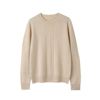 Pull en cachemire de haute qualité, mélange de laine, col rond personnalisé, manches longues, couleur unie, fournisseur de pulls en cachemire