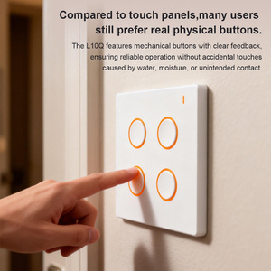 Interrupteur mural intelligent Lanbon L10Q 4 voies, norme européenne, pour WiFi Zigbee, panneau <span class=keywords><strong>tactile</strong></span>, bouton physique 10A, compatible Alexa <span class=keywords><strong>Google</strong></span> <span class=keywords><strong>Home</strong></span> - Product Image 3