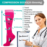 Chaussettes de compression médicales pour infirmières, sur mesure, longues jusqu'au genou, pour marathon, 15-20 mmHg