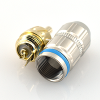 Connecteur RCA mâle plaqué or de type turbine, boîtier tout cuivre, pince à fil en laiton, connecteur audio DIY à souder, 12V 3A 5000 cycles